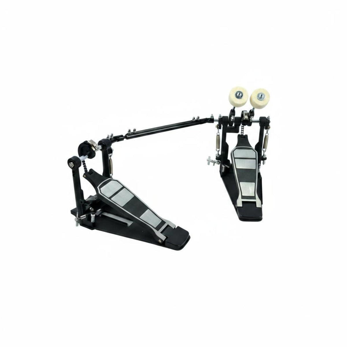 Metal Base Plate Double Bass Drum Pedal Heavy-Duty Double Kick Pedal Smooth Action for Adults, Performance, Practice