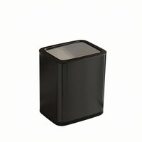 Swing Lid Trash Can Brushed Metal Waste Bin Indoor for Indoors