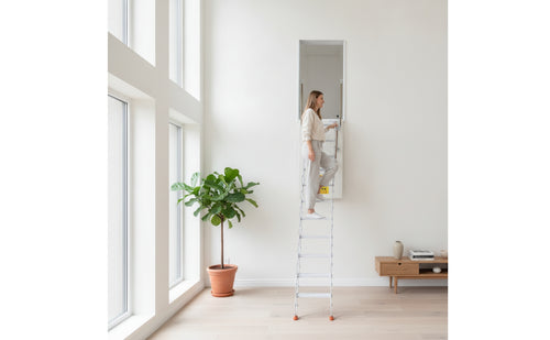 Side-Mounted Folding Loft Ladder Space-Saving Retractable Attic Ladder Stowable Non-Slip for Homeowners