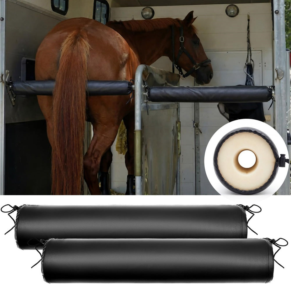 Horse Trailer Hip Guard Cover with Thick Padding, Black Waterproof Leather