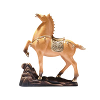 Tabletop Horse Statue Metallic-Finish Decor Ornate for Study, Office