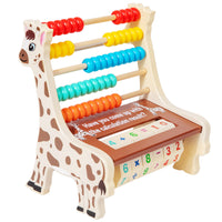 Wooden Abacus with Blocks Tabletop Educational Abacus Hands-on Counting Frame for Young Children, Classroom, Homeschool