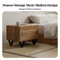 sturdy Wood chunk Table Rustic Minimalist look Nightstand Natural Texture Minimalist for meter for Interior Designers