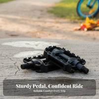 2 Pieces Children's Bike Pedals Lightweight Kids Cycle Pedals Kids Bike Pedal Reflective Strips for Town Commuting