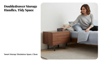 Single-Drawer End Table Minimalist Design Nightstand Light Luxury Aesthetic