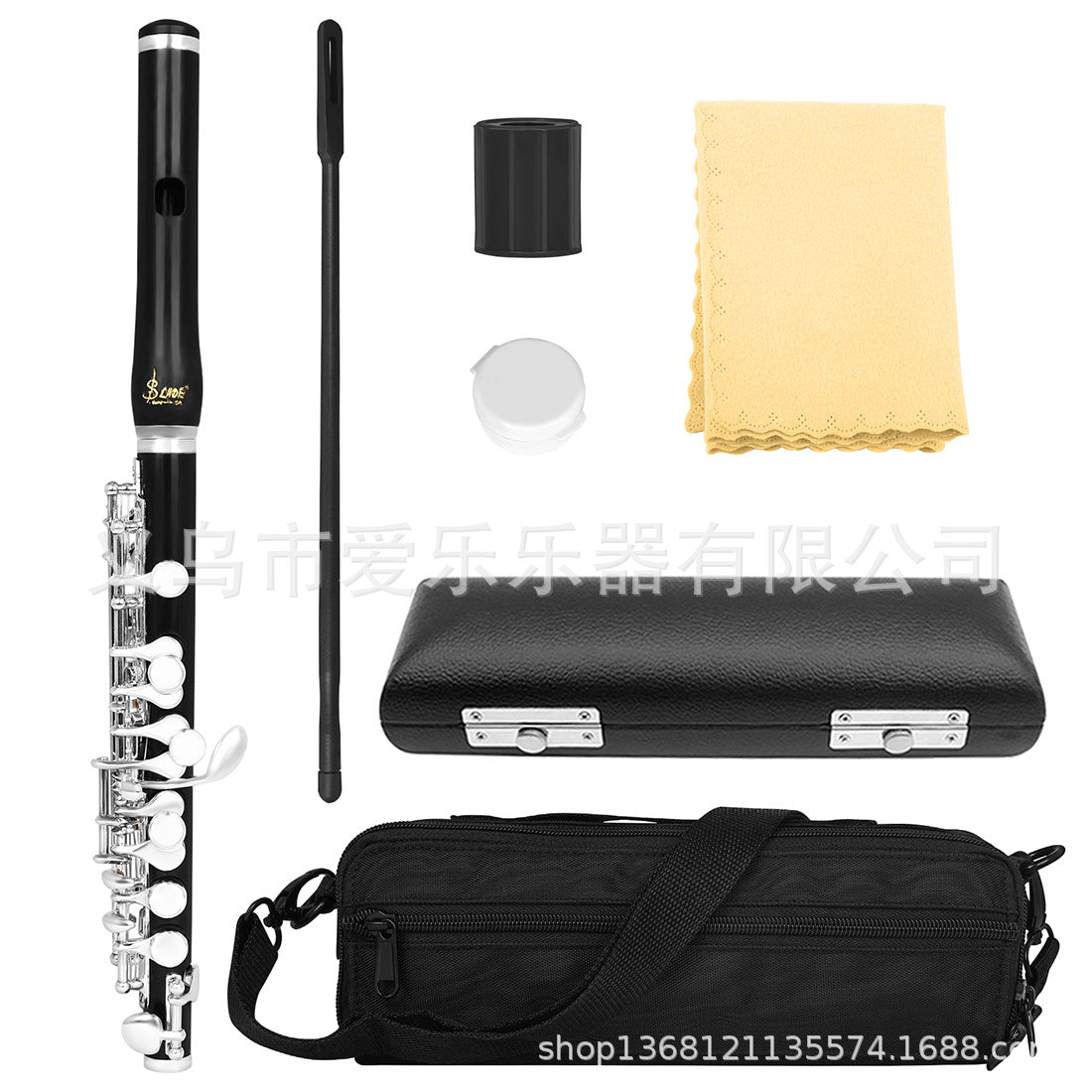 SLADE Ebony Piccolo with Silver-Plated Keys, C Tuning, Professional