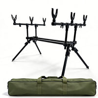 European Style Carp Fishing Three-Head Rod Holder with Ground Spike Aluminum Alloy Fishing Rod Rest