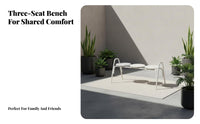 Long Backless Stool Indoor & exteriordoor Wavy Seat Bench Creamy Look Multi-Functional for Homeowners, Families