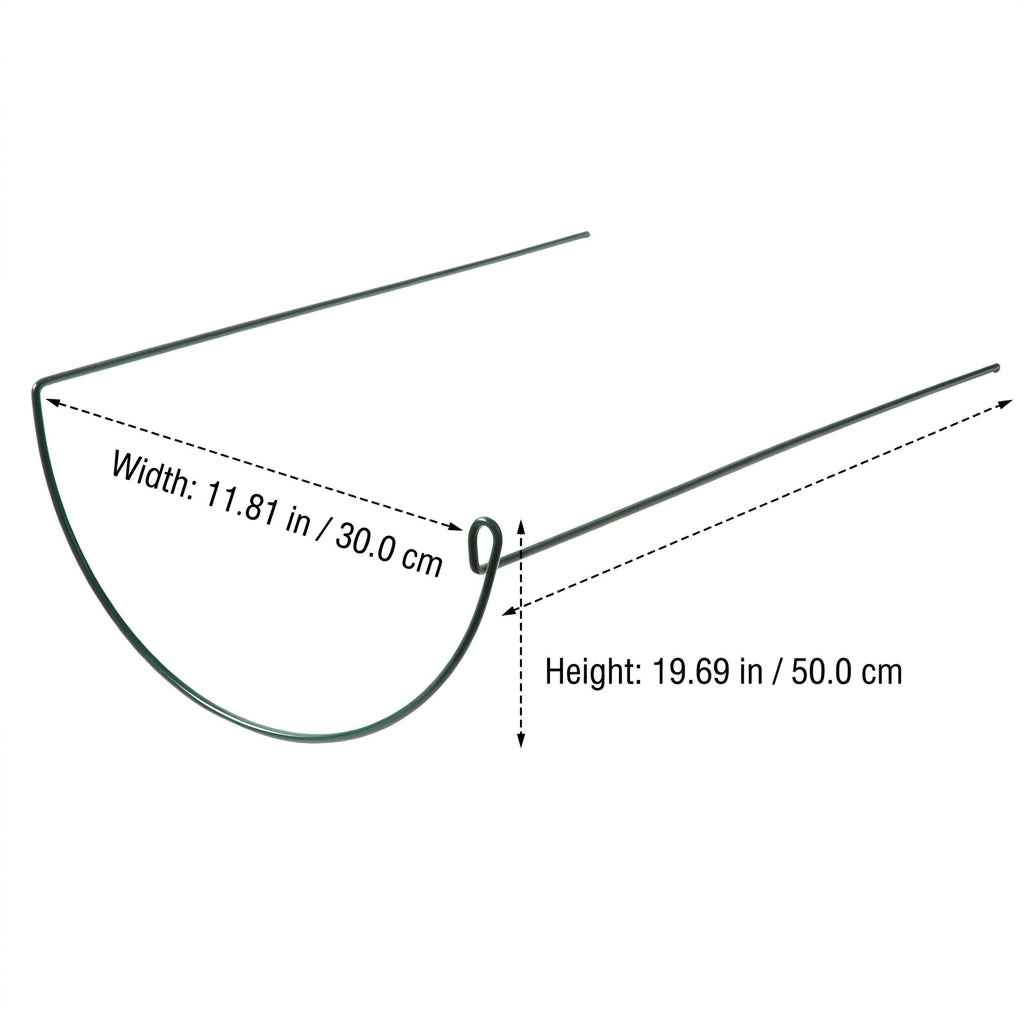 Half Round Metal Plant Support, Dark Green Painted Plant Stakes for Climbing Plants, Stackable Rust Resistant Garden Support for Tall Plants