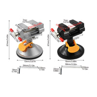Suction Cup Vise Portable Rotating Bench Vise Adjustable Jaw for Desktop