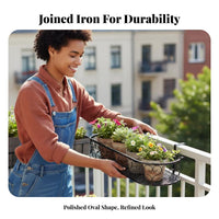 Balcony Railing Planter Box Weather-Resistant Hanging Planter container for Indoor