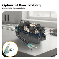 Mounting Ears Outboard Starter Relay Insulated Wires Marine Engine Starter Relay Molded Plastic 4 Terminal Solenoid Black