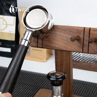 Espresso Portafilter Display Stand Solid Wood Vertical Storage Rack 51-58mm