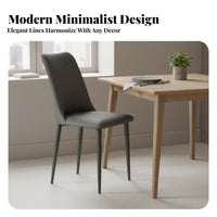 Upholstered Slim-Leg Seat Modern Look Dining Chair Minimalist Design Ergonomic Backrest for Home Residents, Adults, Living Room
