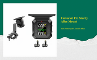 Motorcycle Tire Pressure Tracking System, cordless Solar TPMS, waterproof detector, instant display