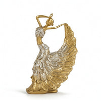 Peacock dancers Figurine Lustrous Peacock dancers Statue Artistic Dancing Girl Sculpture for Living Room, Dance Studio
