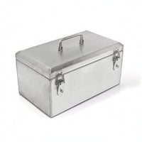 Rust-Resistant Toolbox with Locking Latches Long-Lasting Stainless Steel Tool Box Heavy Duty Toolbox with Handle Portable for Mechanics