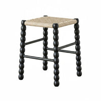 Bobbin Leg Woven Stool Nordic Design Counter Chair Vintage Aesthetic French Country Aesthetic for Interior Designers, Bar
