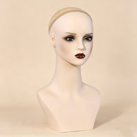 PVC Mannequin Head Display Bust with Shoulders for Hats, Scarves, and Photography