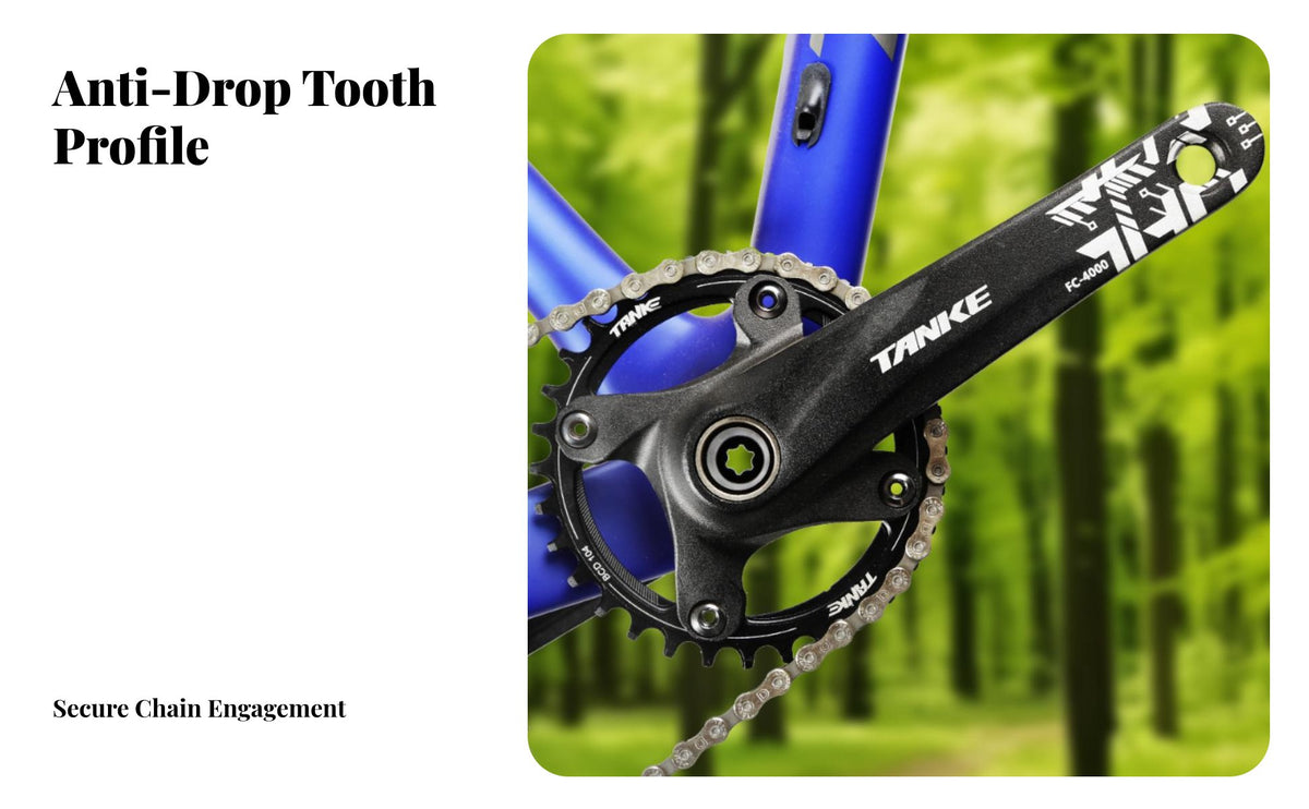 Mountain Bike Crankset with Bottom Bracket Anti-Chain Drop Mountain Bike Crankset Lightweight Aluminum Alloy Crank Arms for Cyclists