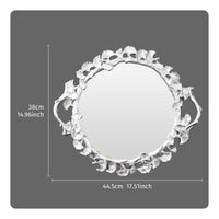 Tray with Ginkgo Border Versatile Mirrored Tray Large for Coffee Table, Wedding