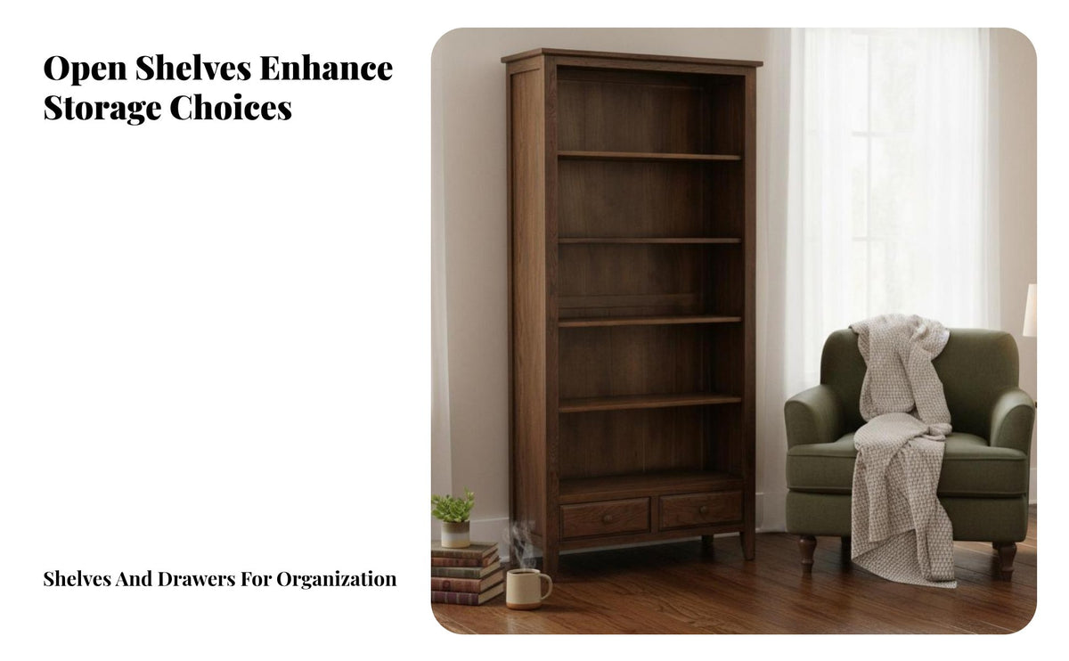 USA-inspired design 5-Tier Open bookshelf assembly-freestanding bookshelf Large Capacity Storage Furniture Multi-Functional for Book Lovers, Office Workers, Homeowners, Study Room, Bedroom