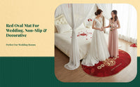 Red non-slip oval mat
