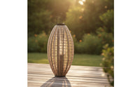 Woven Floor Lantern Decorative Standing Lantern with Handle Accent Light Tall Lighting Soft for Entryway, Lounge