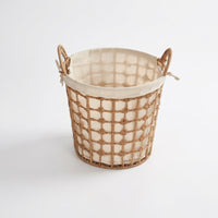 Woven Laundry Basket, Cotton and Linen, Japanese Style
