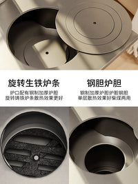 柴火取暖炉冬天家用室内无烟柴煤两用采暖炉农村烤火炉子北方煤炉