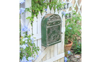 Green Wrought Iron Letterbox Waterproof Vintage Design Post Box Rustic Metal Post Box Easy to Install for Garden, House Exterior