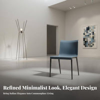 Light Luxury Aesthetic Curved spine Saddle Chair Minimalist design Armless Side Chair Italian Inspired Dining Seating Modern Design for Homeowners, Interior Designers, Restaurant Owners, Living Room, Cafe, Home Office