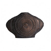 Decorative Iron Vase Tabletop Display Vintage Blackand-Gold Vase Stable Base