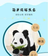 跨境电动音乐玩具仿真毛绒国宝熊猫走路摇尾电子宠物公仔儿童玩具