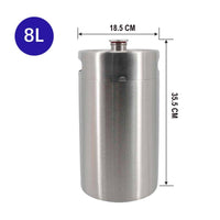 Stainless Steel Keg Barrel with Handhold Reusable Beer Keg Portable Beverage Container Sturdy for Homebrewers, Home Brewing, Parties