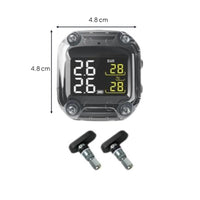 Motorcycle Tire Pressure tracking System, cordless TPMS, instant pressure and temperature alerts, waterproof, universal fit, easy installation