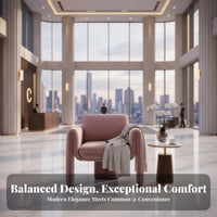 Upholstered Barrel Chair Ergonomic Backrest accent Seating Spacious Design No Assembly Required for Interior Designers, Bedroom