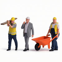 3 Pieces Construction Worker Figures Tiny Figurines Collectible for Collectors