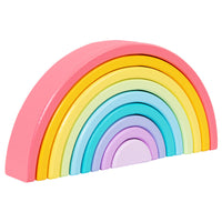 Rainbow Building Blocks Large Montessori Wooden Arch Bridge Educational Toy for Kids 3-4 Years