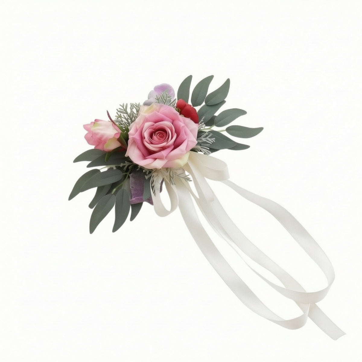 Car Mirror Flower with Ribbon Elegant Wedding Car Flower Decoration Photo-Ready