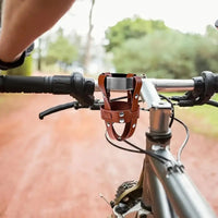 Adjustable Leather Bike Water Bottle Cage for Bicycles and E-bikes