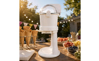Compact Countertop Ice Cream Machine Clear Domed Top White Ice Cream Machine Dispensing Lever Home Appliance Raised Base