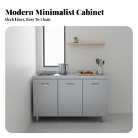 Stainless Steel Kitchen Cabinet Storage Unit Food Grade Material Sink Base Cabinet Large Capacity Seamless Construction Suitable for Renters Utility Room Pantry