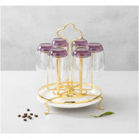 Rotating Mug Tree Detachable Drain Tray Countertop Cup Drying Rack for Home Bar