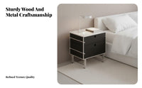 Bedside Vanity Table Modernist Design Nightstand Sturdy Construction for Apartment