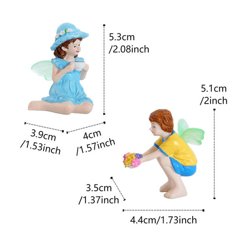 Boy and Girl Figurine Set Glowing Miniature Boy and Girl Statues Gift for Desk
