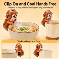 Panda Cup Fan, Clip-On Mini Fan for Cooling Noodles, Three Wind Speeds
