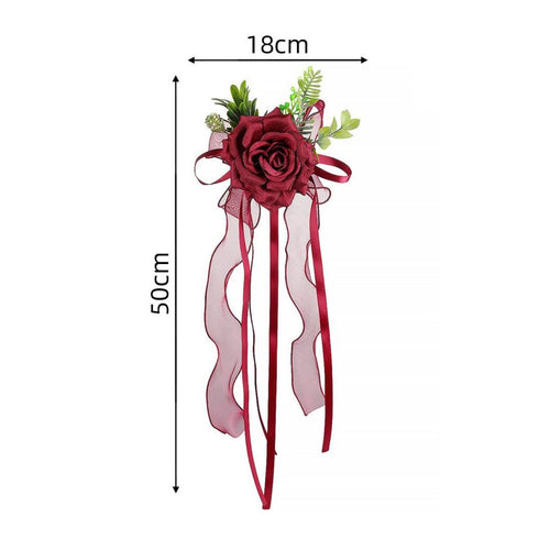 2 Pieces Wedding Car Flower Reusable Mirror Flower Decoration Pre Assembled