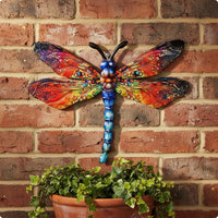 Dragonfly Wall Artwork Simple to Hang Metal Dragonfly Decor Colorful Design for Garden