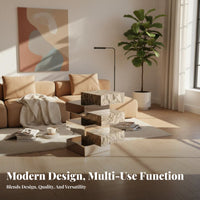 Decorative Pedestal Table Modern design Shaped End Table Artistic Design Minimalist Aesthetic for Entryway, Bedroom, Office